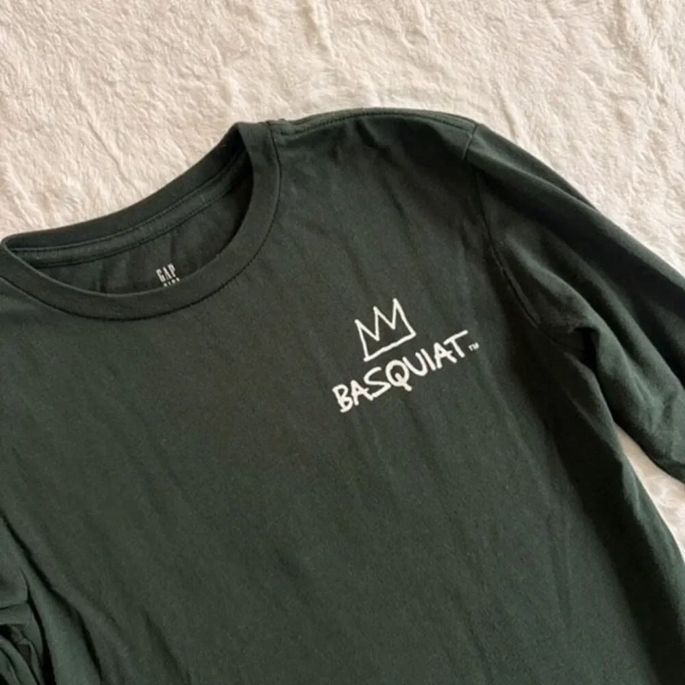 Gap Kids Basquiat Graphic Long Sleeve T-Shirt Green Size 6/7